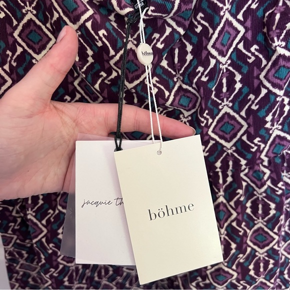 Jacquie the Label/Bohme Corduroy Puff Sleeve Tie Back Dress size Medium NWT - Picture 5 of 8